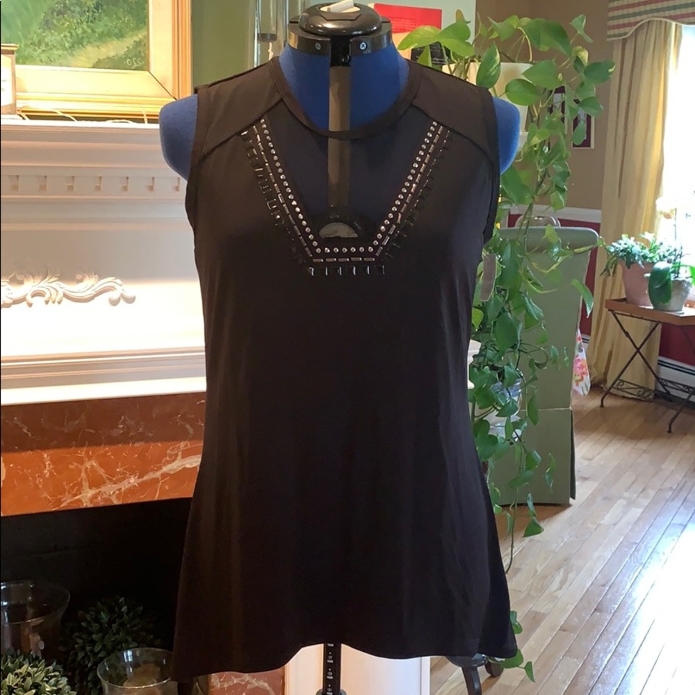 NWT essentials by Milano tank top with mesh panel